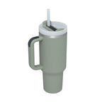 Light Grey 40oz insulated tumbler with reusable straw
