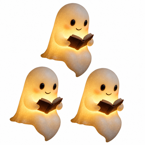 Cute LED Ghost Night Light – Warm Glow Bedside Lamp for Kids, Home & Halloween Décor