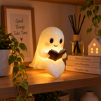 Cute LED Ghost Night Light – Warm Glow Bedside Lamp for Kids, Home & Halloween Décor