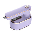 Portable rotating steam iron available in Light Purple, Green, and Royal Blue